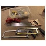 HAND SAWS, ASSORTED ITEMS IN BIN