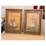 2 FRAMED ASIAN BIRD PRINTS