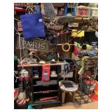 ITEMS UNDER BASEMENT SHLEVES, MANY ATTACHED WITH