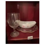 ROYAL COURT JAPAN FLORAL DISH, FLORAL GLASS