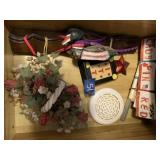 CONTENTS OF DRAWER INCLUDING DUCK, CERAMIC FLOWER