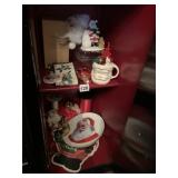 CHRISTMAS DECOR INCLUDING SANTA STATUES, SIGNS