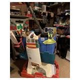 GROUP OF ITEM, MANY BOXES EMPTY, LICENSE PLATE,