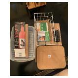 USED DRILL BITS, WIRE SHELF AND BASKET, CORK