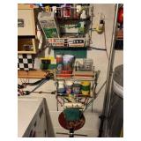WIRE HANGING STORAGE AND CONTENTS, PARTIAL