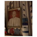 POPE PORTRAIT, ASSORTED ITEMS