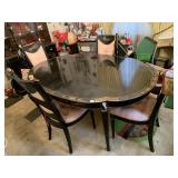ASIAN STYLE DINING TABLE WITH 4 MATCHING CHAIRS,