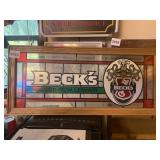 BECKS IMPORTED FROM GERMANY FRAMED GLASS SIGN