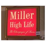 VINTAGE MILLER HIGH LIFE THE CHAMPAGNE OF BEERS