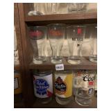 COORS GLASSES, PABST GLASS, ETC. 6 GLASSES