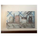 40X24 MODERN WALL ART PIECE CROCKS ON SHELF