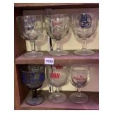 BUDWEISER AND 5 OTHER GLASSES