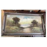 VINTAGE PICTURE LANDSCAPE SCENE 31" X 17.5"