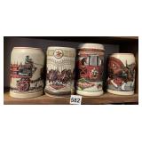 4 BEER STEINS