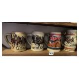 4 BEER STEINS