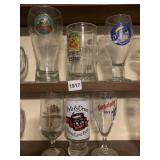 MOOSEHEAD AND 6 OTHER BEER GLASSES
