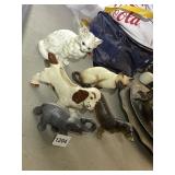 ANIMAL FIGURINES, CAT, DOG PLANTER