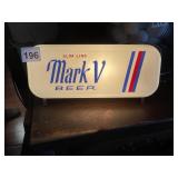 MARK V BEER LIGHT UP BEER SIGN 10 INCHES WIDE