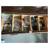 CONTENTS OF DRAWER INCLUDING SHOELACES, OUTLETS,