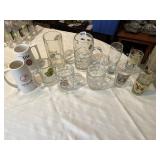 ASSORTED BEER GLASSES, MUGS STEINS