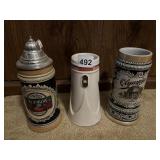 3 BEER STEINS