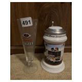 STRAUB BEER STEIN AND GLASS