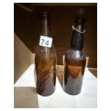 OIL CITY BEER BOTTLE AND BLATZ  EMBOSSED BOTTLES