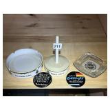 WARSTEINER ASH TRAY, PAPER TOWEL HOLDER, ETC.