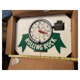 ROLLING ROCK ELECTRIC CLOCK
