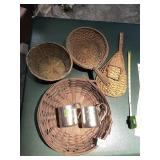 2 MATCHING SMIRNOFF MULE MUGS, HANDLED WICKER