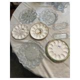 STANGL EGG DISH, BUTTER DISH LINERS, GLASS EGG