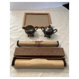 SILVER PLATE SUGAR AND CREAMER SET, PICTURE