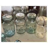 ATLAS BLUE AND CLEAR CANNING JARS