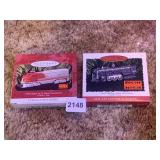 2 HALLMARK RAILROAD CAR TREE ORNAMENTS