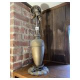 HEAVY METAL 3 LIGHT ANTIQUE LAMP, NO SHADE