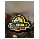 DEVIL MOUNTAIN HANGING BEER SIGN EXCELLENT COND.