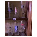 6 BEER GLASSES STELLA ARTOIS, IRON CITY, HANNER