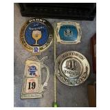 4 SIGNS FALSTAFF, MOLSON, PABST W/ CALENDAR PAD