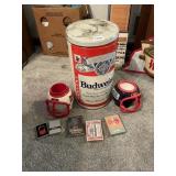 BUDWEISER TIN, BUD LIGHT HELMETS, BUDWEISER CARDS