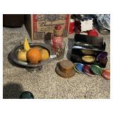 ALUMINUM COASTERS, FRUIT IN BOWL