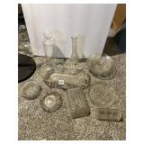 CLEAR GLASS SERVING PIECES, BUBBLE TOP GLASS