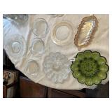 GLASS EGG DISHES, LUNCH PLATES, SERVING PIECES