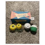 FLOWER CART SALT/PEPPER SET W/ OB