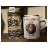 OEDENBERG COLLECTOR STEIN & BUDWEISER