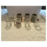 ASSORTED BEER GLASSES AND STEINS