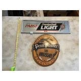 GENUINE DRAFT LIGHT PABST MIRROR, BUBBLE PEN