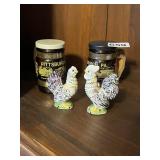 PITTSBURGH SALT AND PEPPER SHAKERS AND TWO