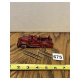 CAST IRON FIRE LADDER TRUCK HUBLEY TOYS