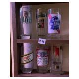 6 GLASSES MILLER, PABST, MICHELOB