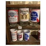 PABST, OLYMPUS, 6 BEER GLASSES